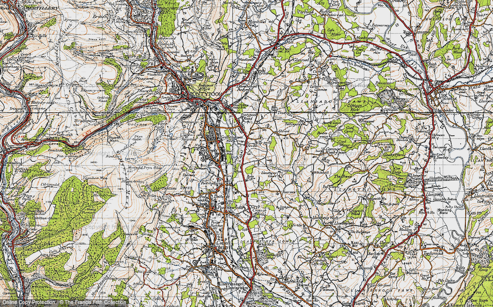 Old Map of Lower New Inn, 1946 in 1946