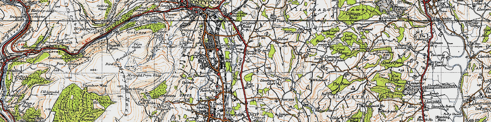 Old map of Lower New Inn in 1946