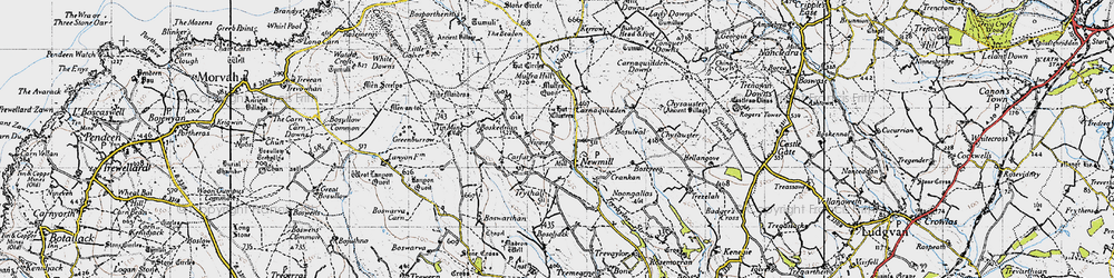Old map of Try Valley in 1946