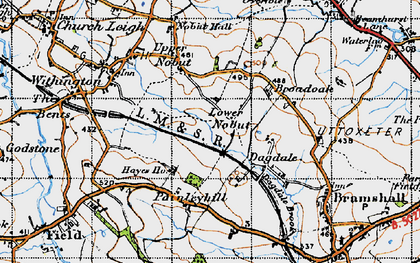 Old map of Lower Nobut in 1946