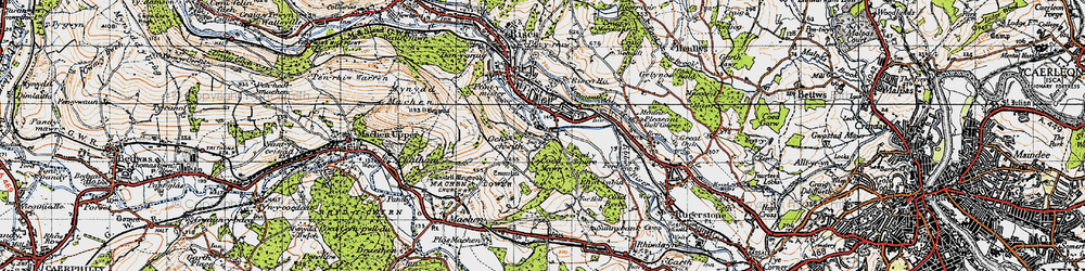 Old map of Lower Ochrwyth in 1947