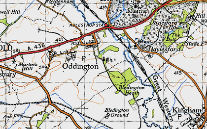 Old map of Lower Oddington in 1946