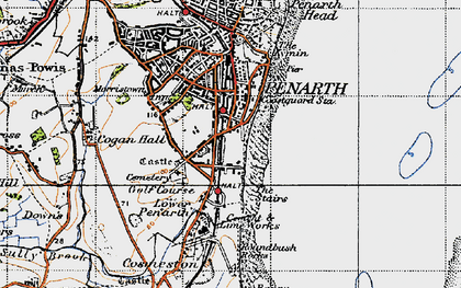 Old map of Lower Penarth in 1947