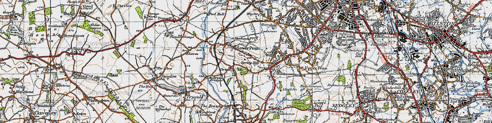 Old map of Lower Penn in 1946