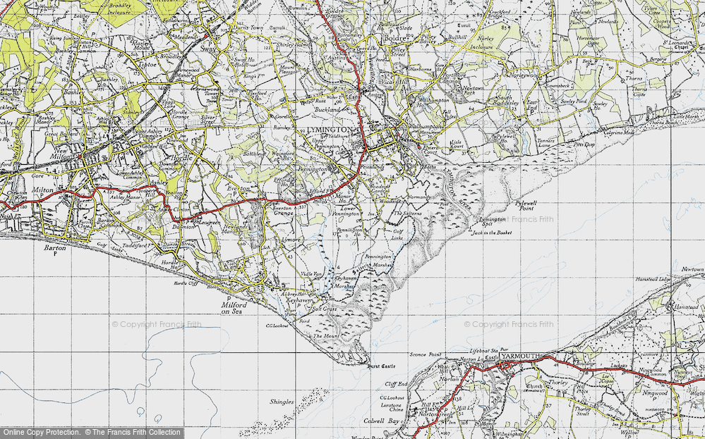 Old Map of Lower Pennington, 1945 in 1945