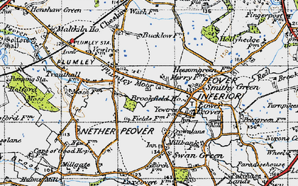 Old map of Lower Peover in 1947