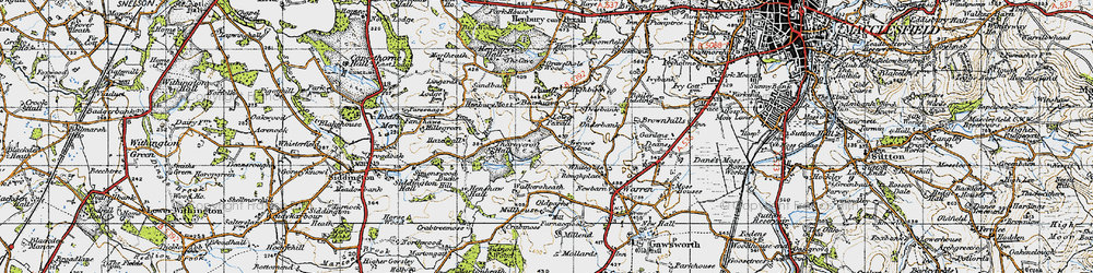 Old map of Lower Pexhill in 1947