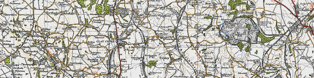Old map of Lower Pilsley in 1947