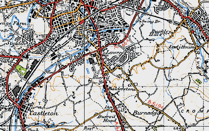 Old map of Lower Place in 1947