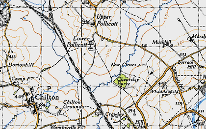 Old map of Lower Pollicott in 1946