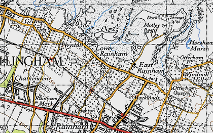 Old map of Lower Rainham in 1946