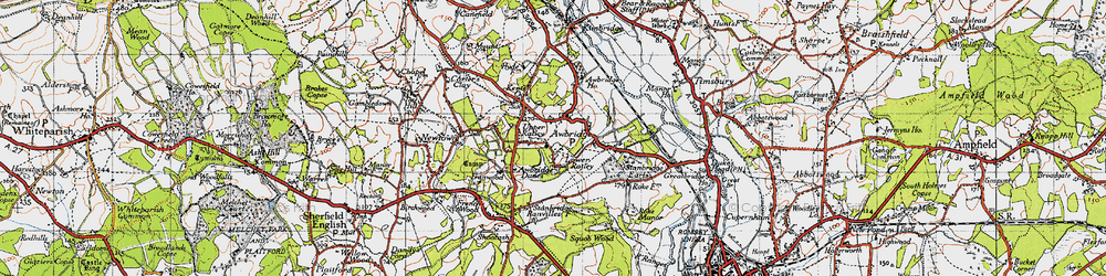 Old map of Lower Ratley in 1945