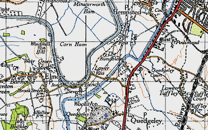 Old map of Lower Rea in 1947