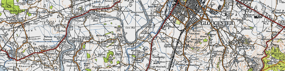 Old map of Lower Rea in 1947