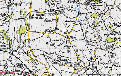 Old map of Yonder Ridge in 1946