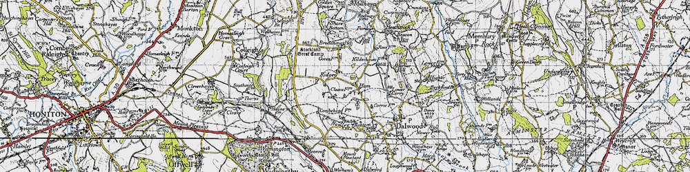 Old map of Lower Ridge in 1946