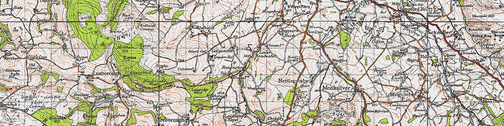 Old map of Lower Roadwater in 1946