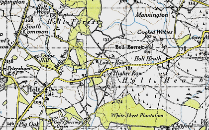 Old map of Lower Row in 1940