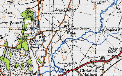 Old map of Lower Seagry in 1947
