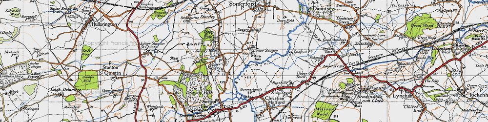 Old map of Lower Seagry in 1947