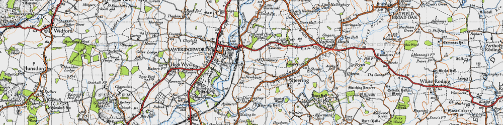 Old map of Sheering Hall in 1946