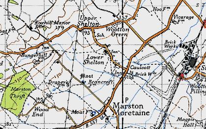 Old map of Lower Shelton in 1946