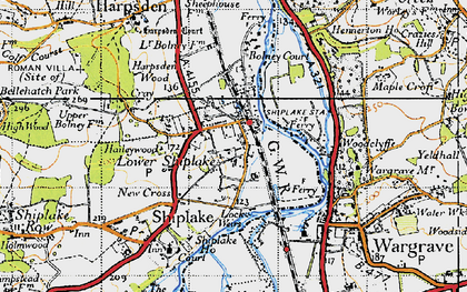 Old map of Lower Shiplake in 1947