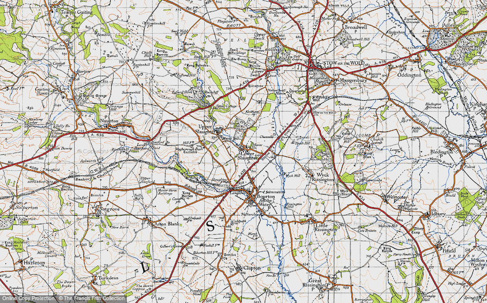 Old Map of Lower Slaughter, 1946 in 1946
