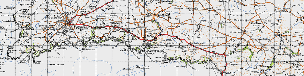 Old map of Lower Solva in 1946
