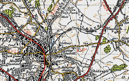 Old map of Lower Soothill in 1947
