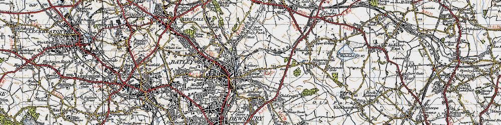 Old map of Lower Soothill in 1947