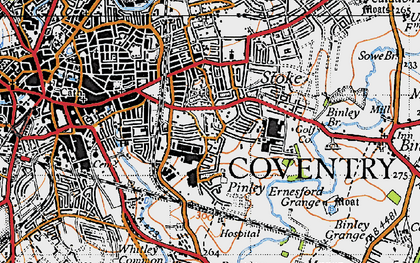 Old map of Lower Stoke in 1946