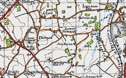 Old map of Lower Stonnall in 1946
