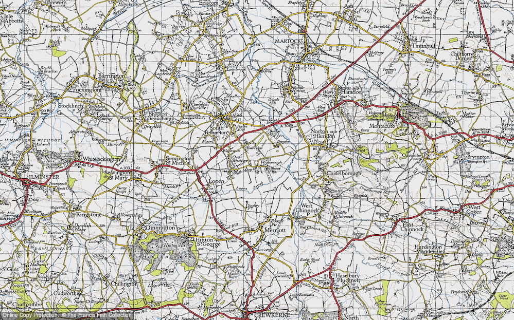 Old Map of Historic Map covering Wigborough Manor in 1945