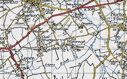 Old map of Lower Stratton in 1945