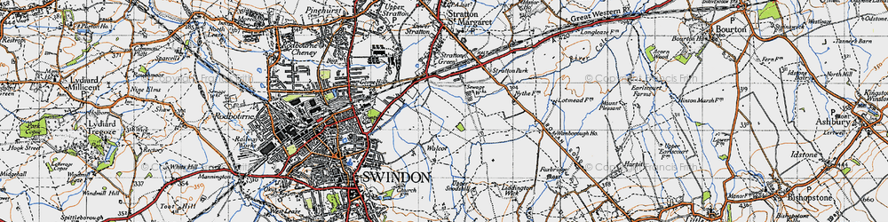 Old map of Lower Stratton in 1947