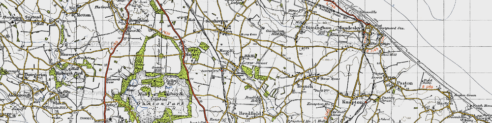 Old map of Southrepps Common in 1945