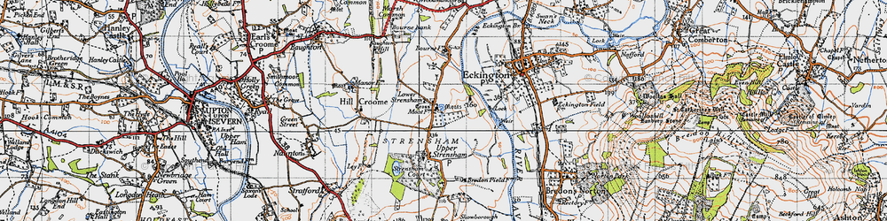 Old map of Lower Strensham in 1946