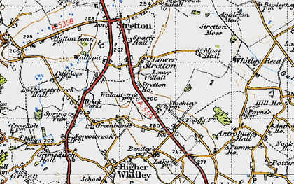 Old map of Lower Stretton in 1947