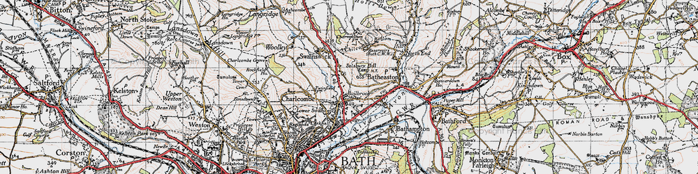Old map of Lower Swainswick in 1946