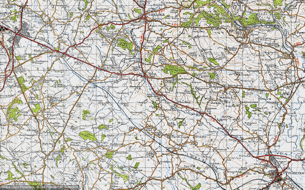 Old Map of Lower Tean, 1946 in 1946