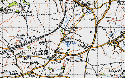 Old map of Lower Thorpe in 1946