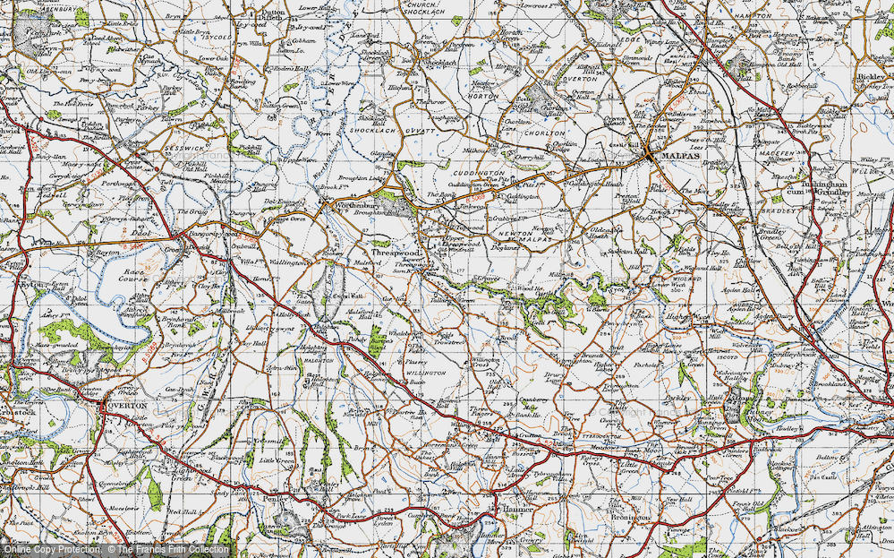 Old Map of Lower Threapwood, 1947 in 1947