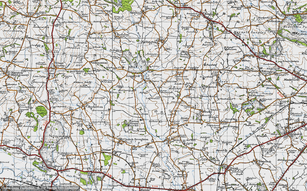 Old Map of Lower Thurvaston, 1946 in 1946