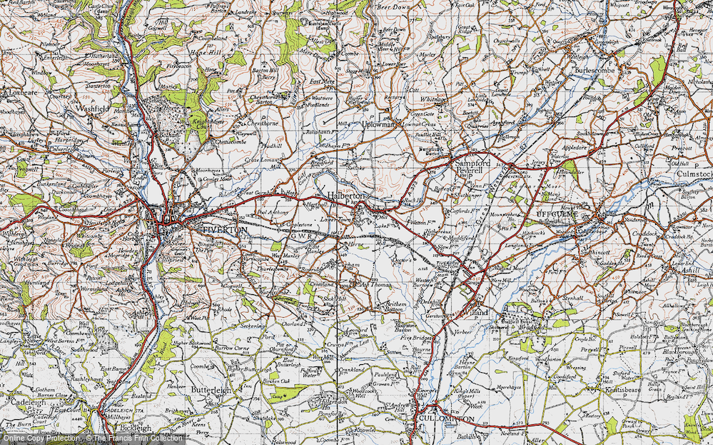 Old Map of Lower Town, 1946 in 1946