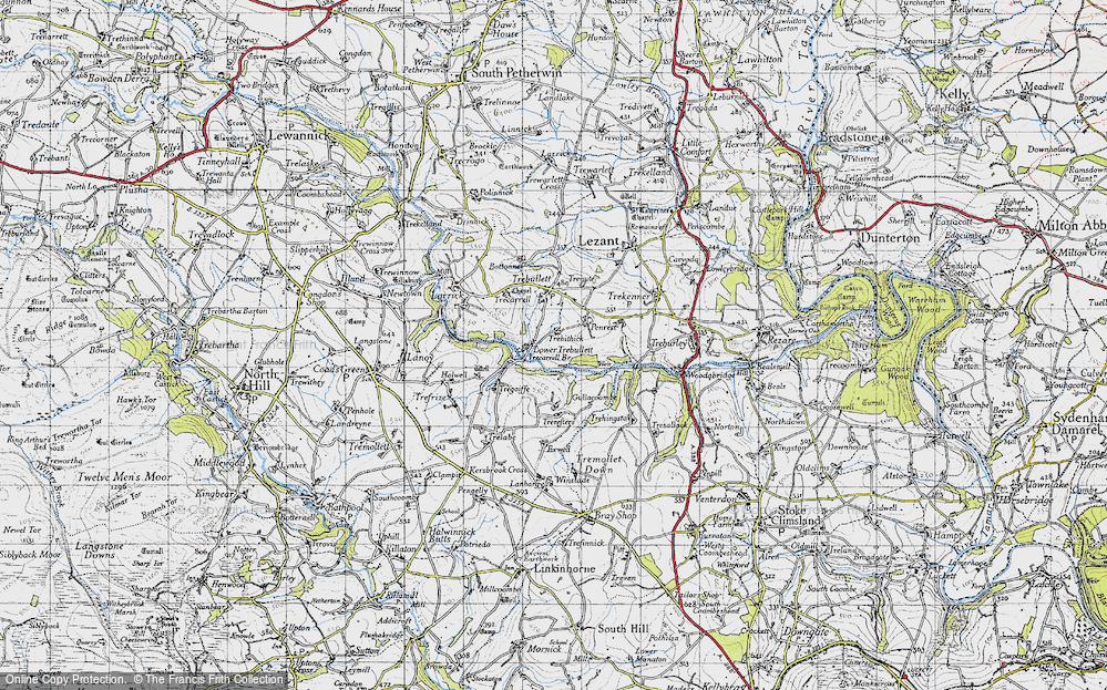 Old Map of Historic Map covering West Penrest in 1946