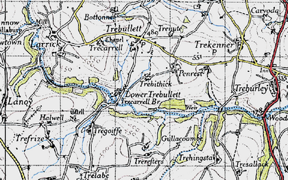 Old map of Lower Trebullett in 1946