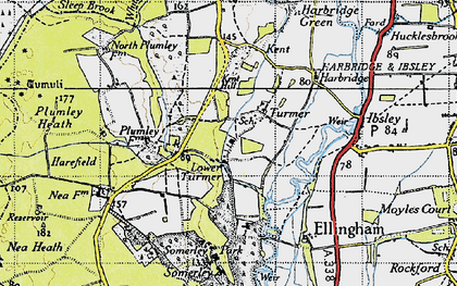 Old map of Lower Turmer in 1940