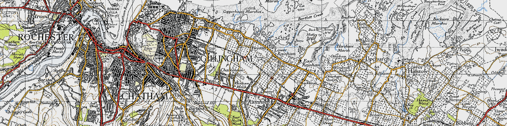 Old map of Lower Twydall in 1946