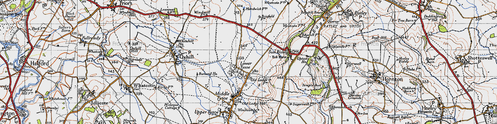Old map of Lower Tysoe in 1946